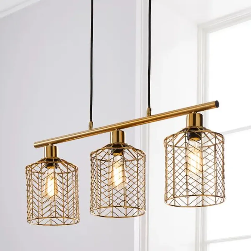 BOXED SIENA 3 LIGHT DINER CEILING LIGHT