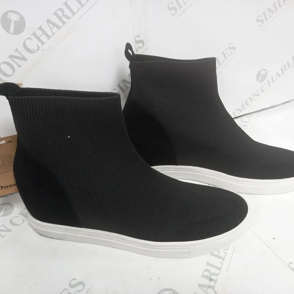 DUNE LONDON EMPOWER HIGH WEDGE BLACK SIZE 7