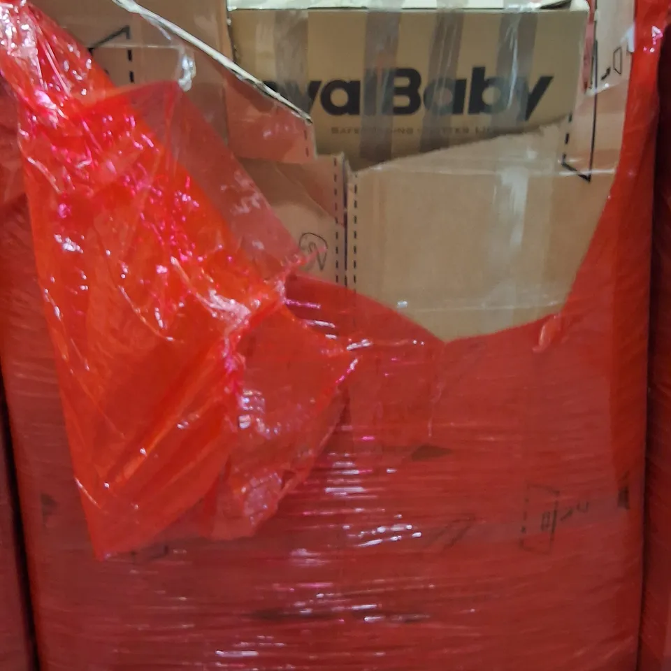 PALLET OF ASSORTED HOUSEHOLD GOODS AND PRODUCTS TO INCLUDE;BIKE,HEDGE TRIMMER,CUSHION