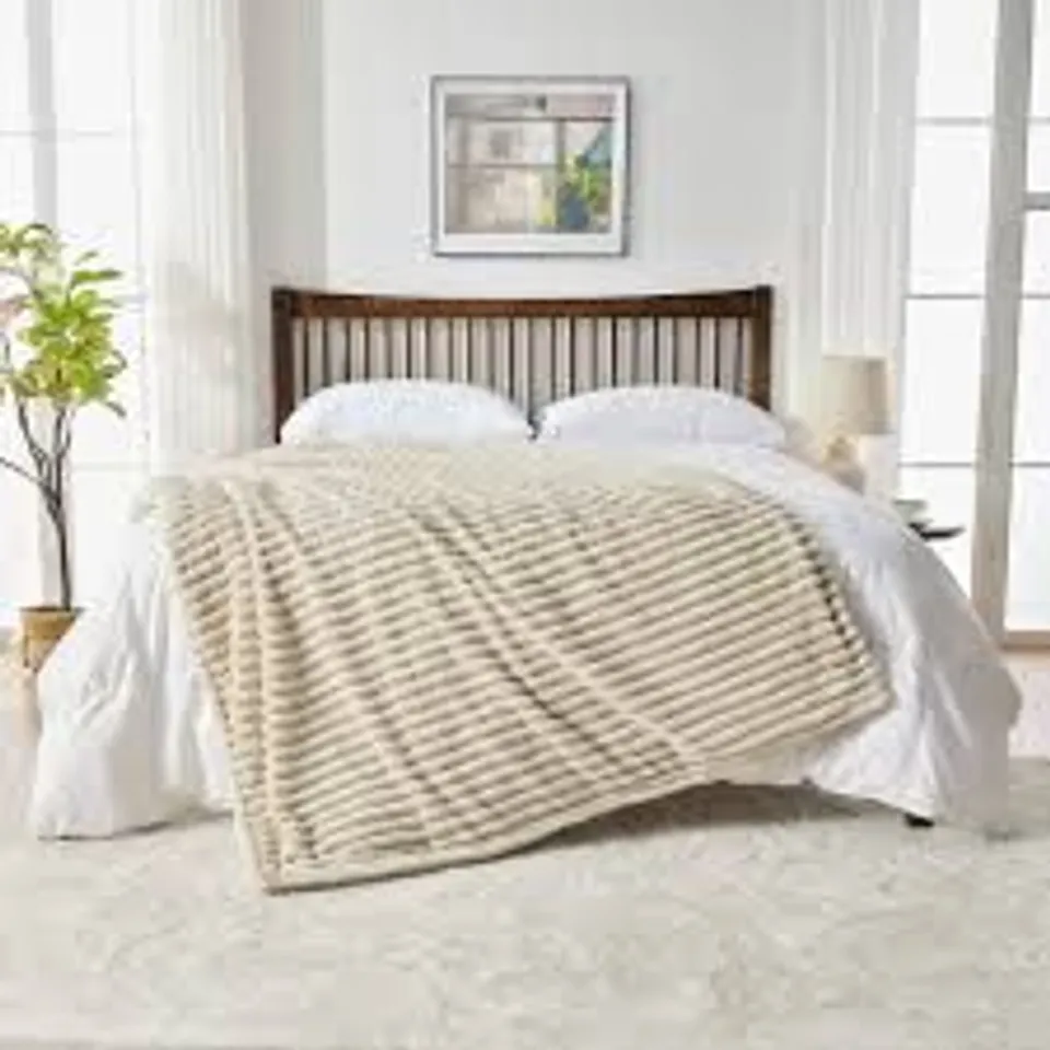 BOXED NEO 160W HEATHER THROW BLANKET - NATURAL // SIZE: 160 X 130CM (1 BOX)