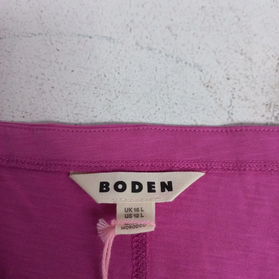 BODEN WOMEN'S PINK V-NECK JERSEY MIDI DRESS – UK 16 L (US 12 L) [MOROCCO LABEL)