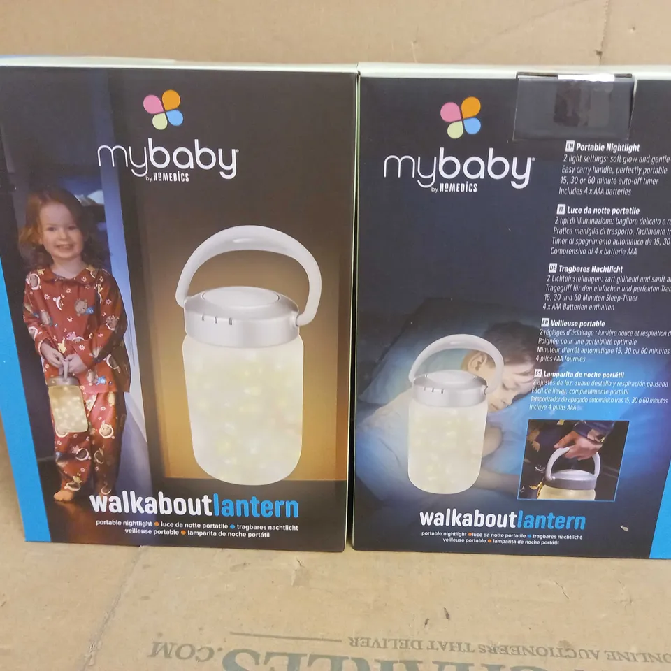 BOX OF 2 HOMEDICS MYBABY WALKABOUT LANTERN PORTABLE NIGHT LIGHT