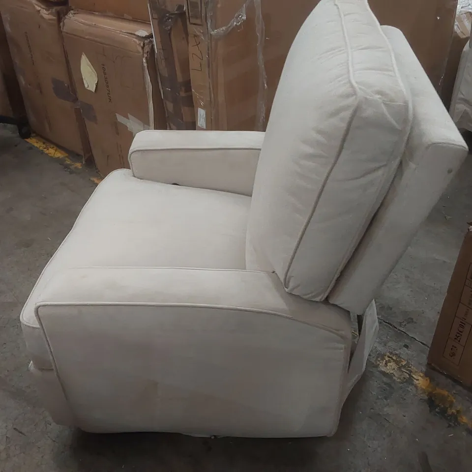 DESIGNER FABRIC UPHOLSTERED SWIVEL/ROCKING ARMCHAIR
