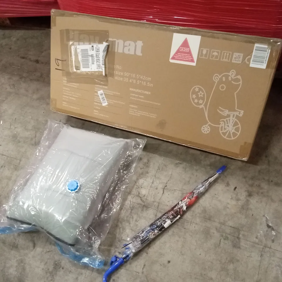 PALLET OF ASSORTED HOUSEHOLD GOODS AND PRODUCTS TO INCLUDE; AIR FRYER, KIDS PRODUCTS, BABY PLAY MAT ETC