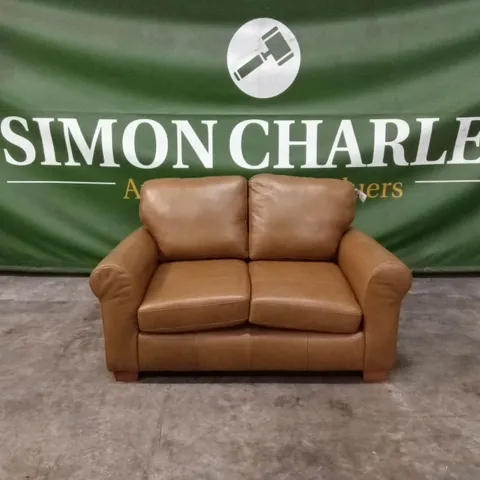 BAILEY 2 SEATER LEATHER SOFA - TAN