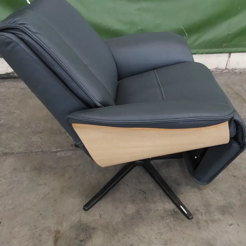 QUALITY G PLAN DESIGNER OSLO ELECTRIC RECLINER CHAIR IN CAMBRIDGE NAVY LEATHER 