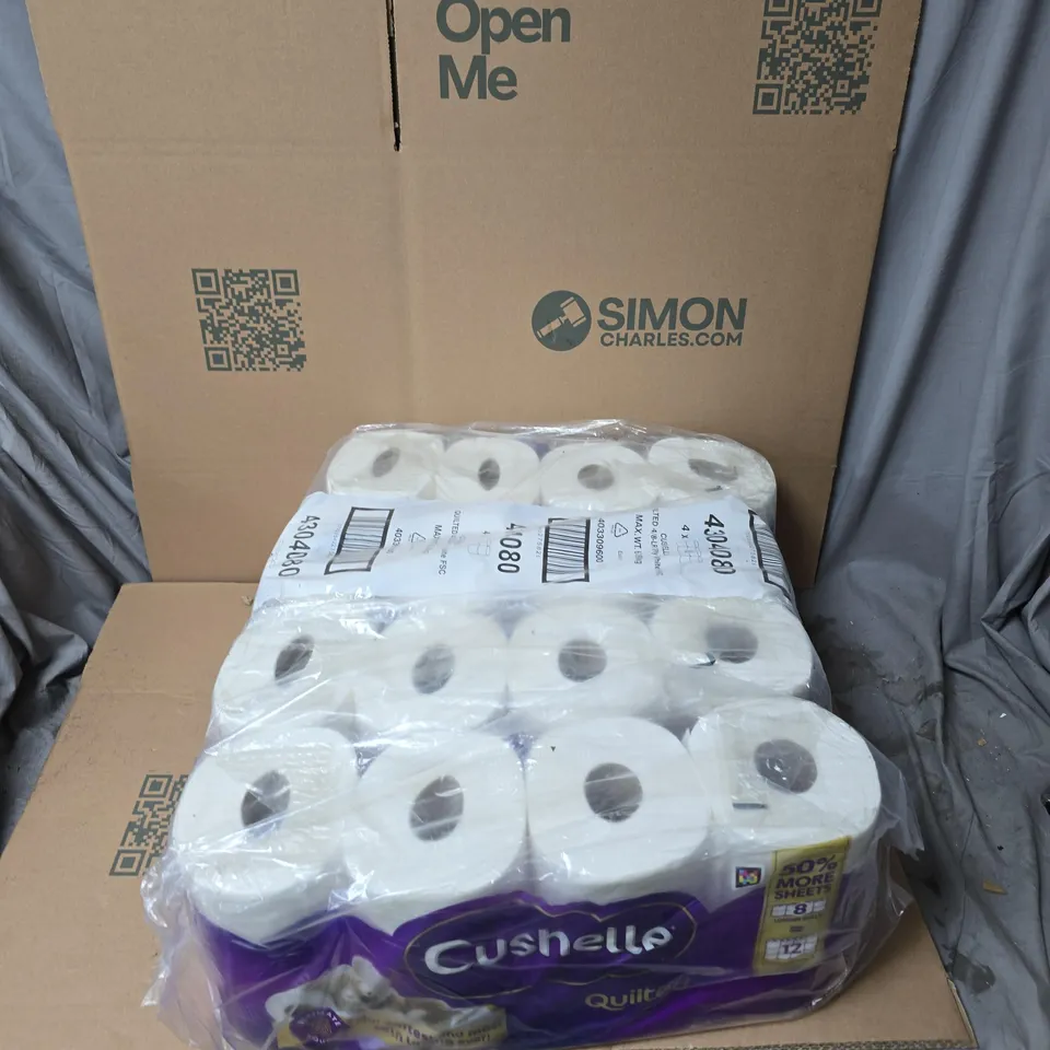 CUSHELLE QUILTED TOILET PAPER – BULK PACK 4 PACKS OF 8 ROLLS 