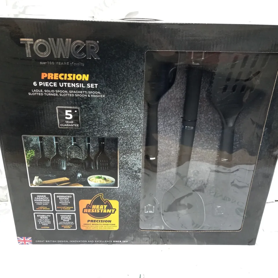 TOWER T832150 PRECISION 6 PIECE NYLON UTENSIL KITCHEN SET