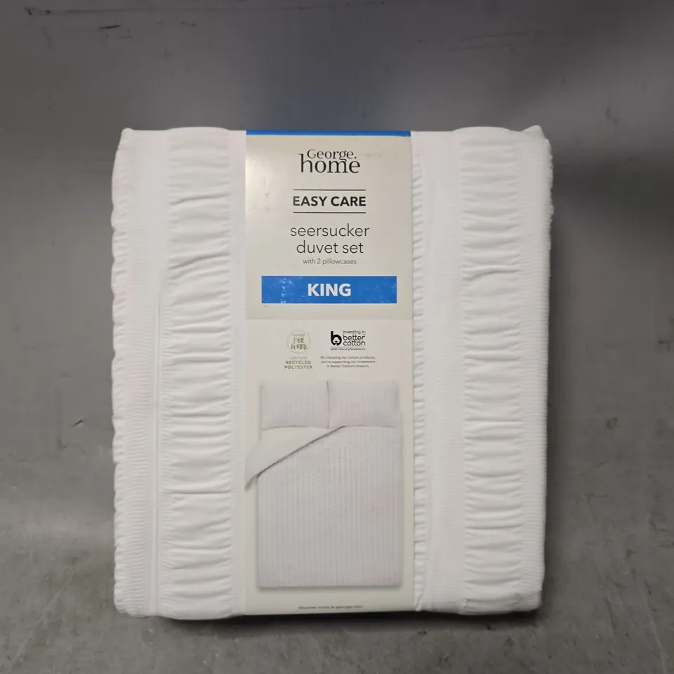 EASY CARE SEERSUCKER DUVET SET KING SIZE 