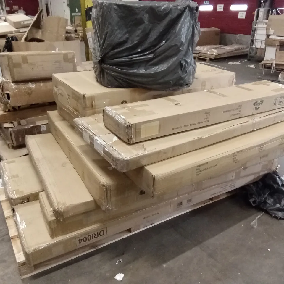 PALLET OF ASSORTED DESIGNER INCOMPLETE FURNITURE PARTS AND PIECES
