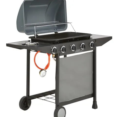 BOXED 4 BURNER GAS BBQ WITH SIDE BURNER