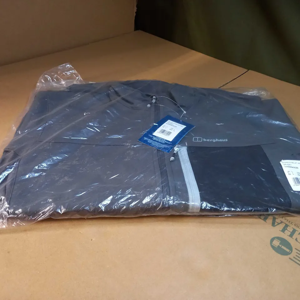 BERGHAUS GREY FLEECE LINED SHELL JACKET - LARGE