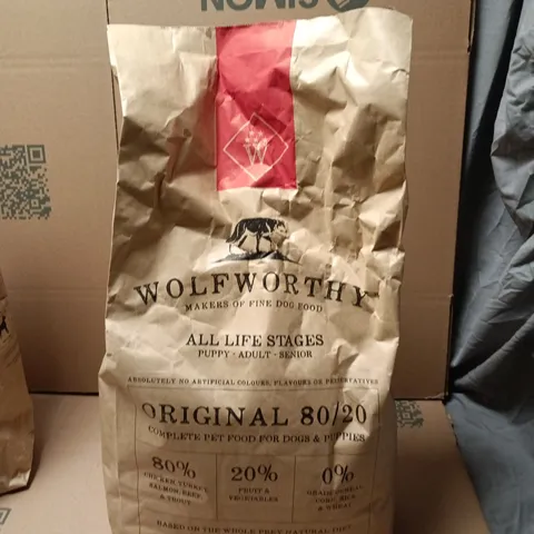 WOLFWORTHY ORIGINAL 80/20 ALL LIFE STAGES DOG FOOD BAG 7.5KG