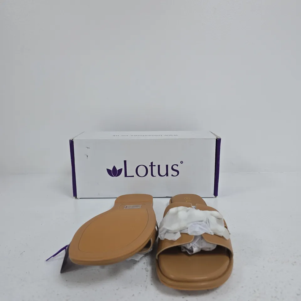 LOTUS WOMEN'S SLIP-ON SANDALS – TAN SIZE 6