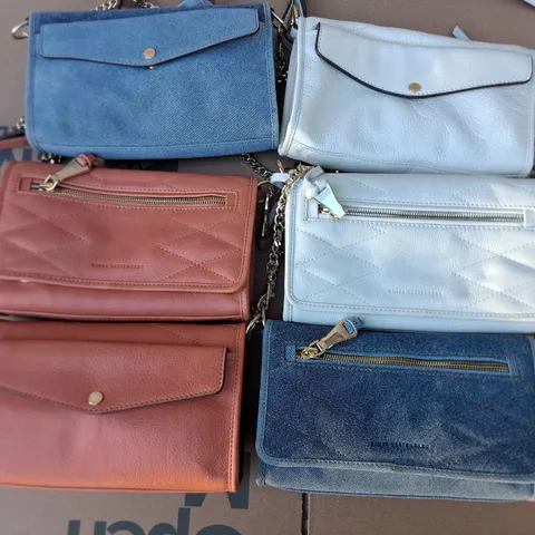 LOT OF 6 AIMEE KESTENBERG SHOULDER BAGS - 3 DESIGNS 