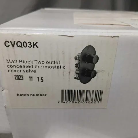 MATT BLACK CONCEALED TWIN SHOWER VALVE – CVQ03K-P (3 UNITS)