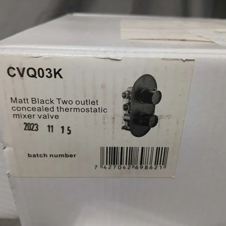 MATT BLACK CONCEALED TWIN SHOWER VALVE – CVQ03K-P (3 UNITS)