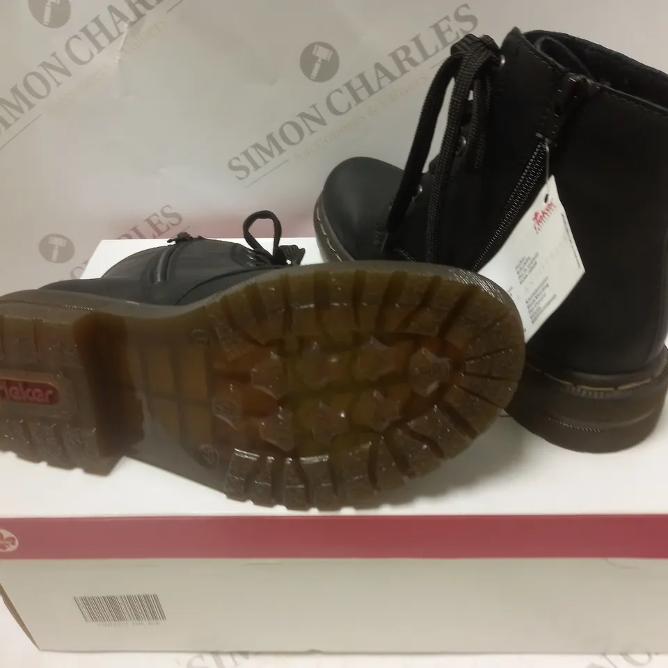 BOXED RIEKER LACED ANKLE BOOTS - SIZE 4