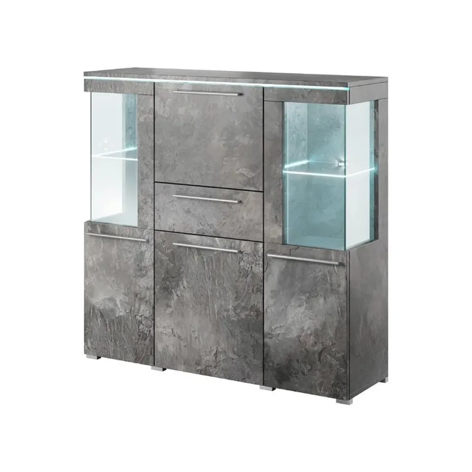 BOXED AMBRASIA 130CM WIDE 1 DRAWER SIDEBOARD (2 BOXES)