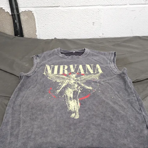 NIRVANA SLEEVELESS GREY T SHIRT MUSIC