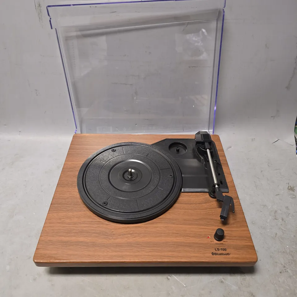 LENCO LS-100WD BELT DRIVE TURNTABLE IN WOODEN BROWN 