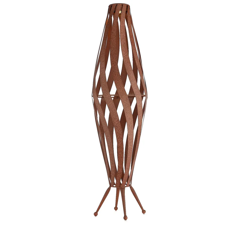 GARDEN STORIES RUSTIC SPRIAL METAL LANTERN