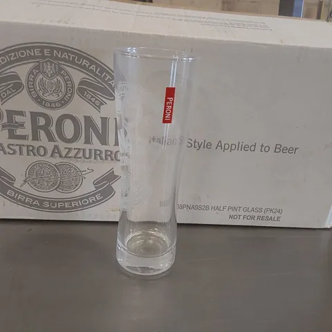24x BOXED PERONI HALF PINT GLASSES