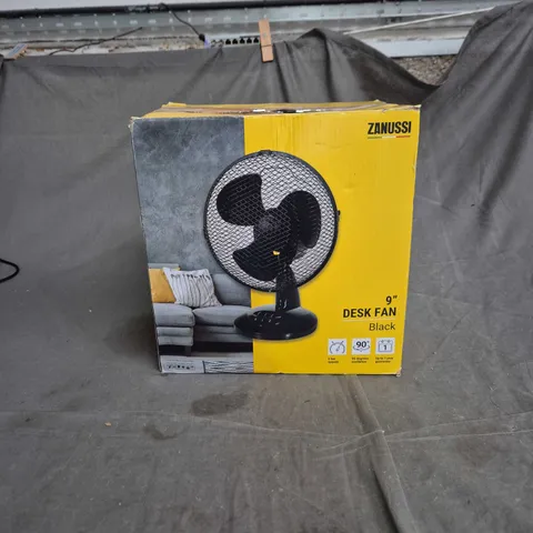 ZANUSSI 9" DESK FAN – BLACK, BOXED