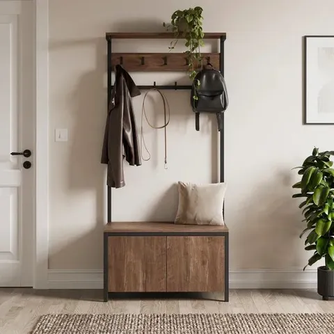 BOXED FULTON COAT BENCH - PINE EFFECT (1 BOX)