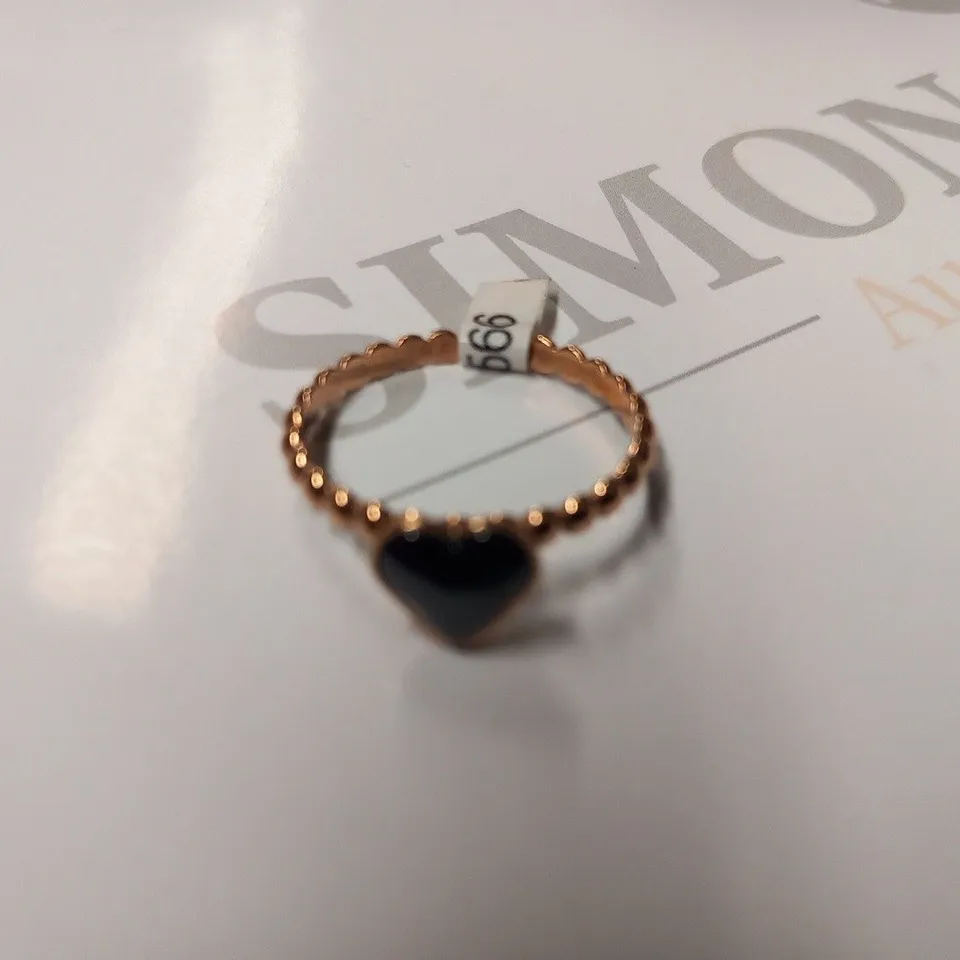 BERING ROSE BEAD & HEART RING SIZE 8