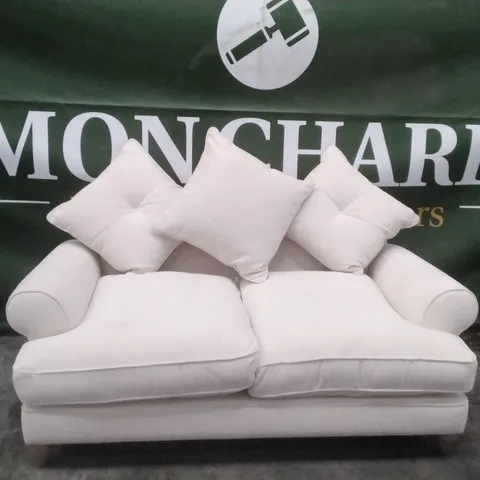 QUALITY BRITISH DESIGNER LOUNGE CO. BRONWYN WHITE SAND 2.5 SEATER SOFA