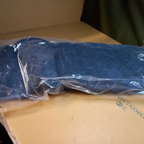 PACKAGED NAVY MARL EYELET PAIR CURTAINS - SIZE APPROX W228CM X D228CM