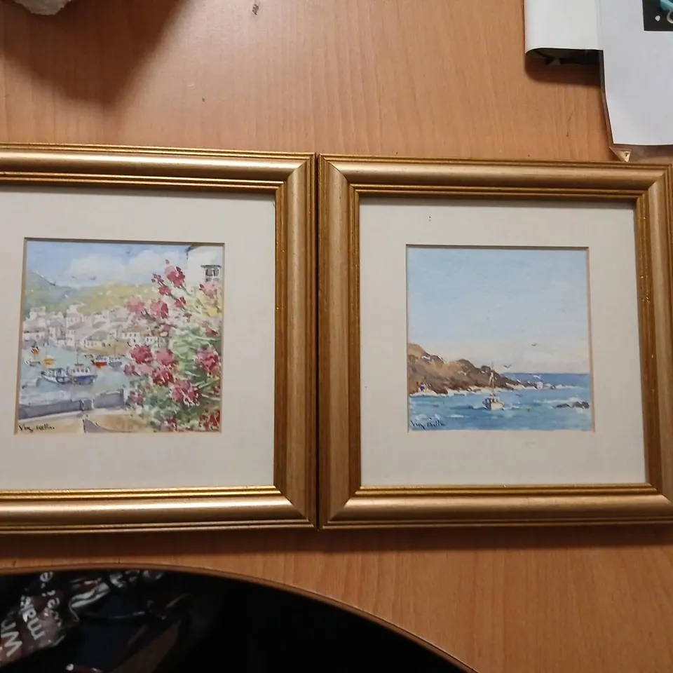 PAIR OF FRAMED COASTAL WATERCOLOUR PRINTS BY VIRGINIA WALTON