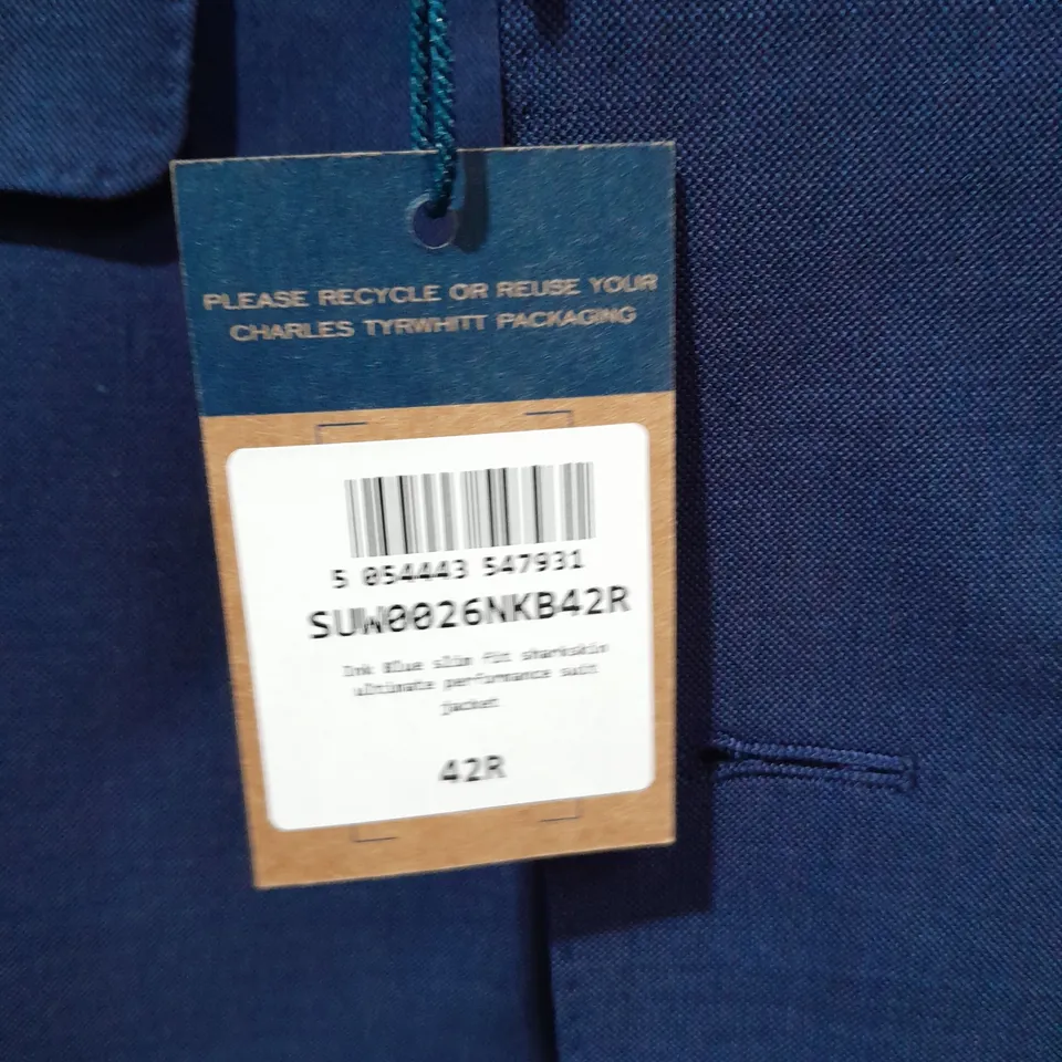 CHARLS TYRWHITT INK BLUE SLIM FIT JACKET AND TROUSERS - JACKET 42R TROUSERS 32W 32L