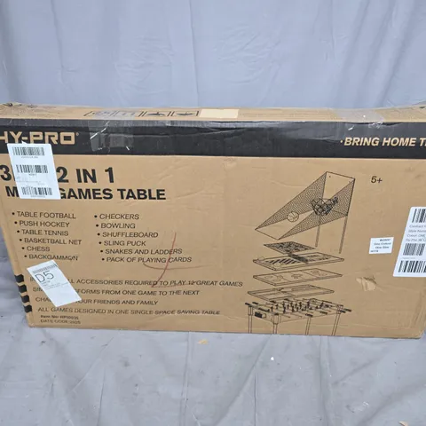 BOXED HY-PRO 3FT 12 IN 1 MULTI GAMES TABLE - COLLECTION ONLY