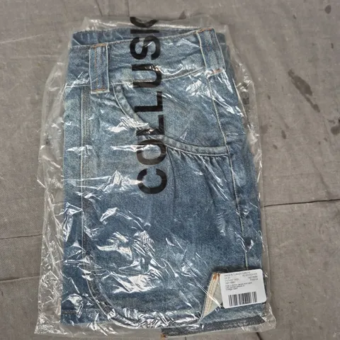 COLLUSION DENIM MINI SKIRT – UK 20 – VINTAGE WASH