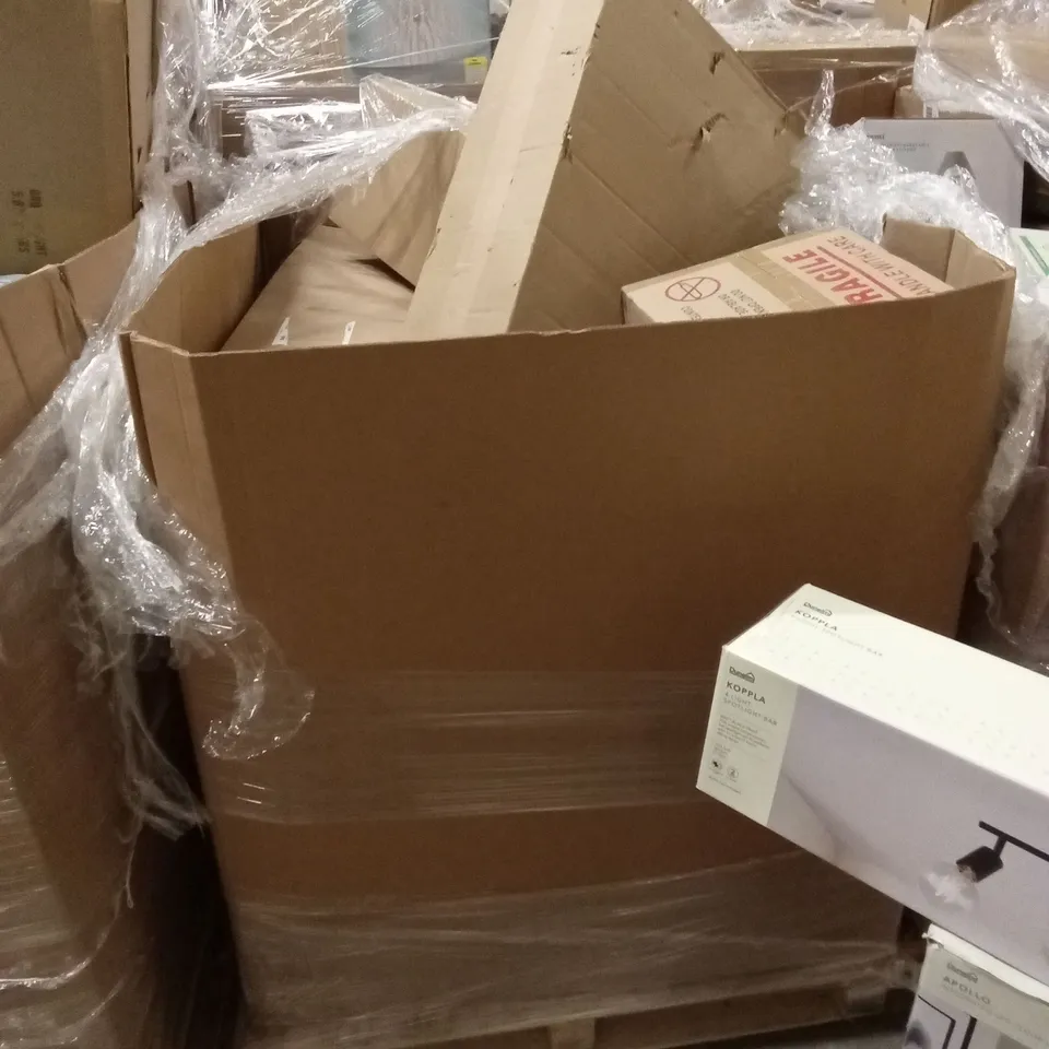 PALLET TO CONTAIN A LARGE QUANTITY OF DESIGNER HOME LIGHTING GOODS AND PRODUCTS 