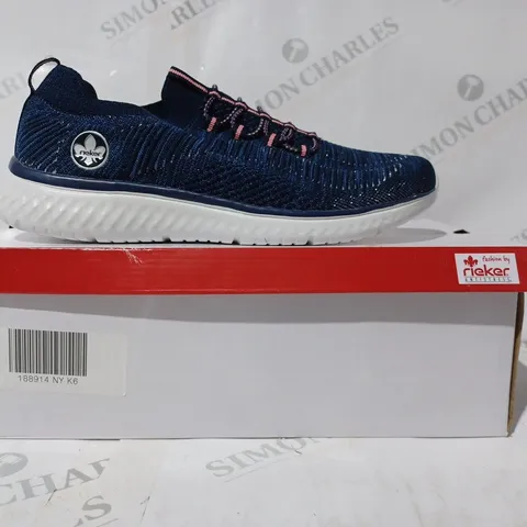 BOXED RIEKER TRAINERS IN NAVY SIZE 6