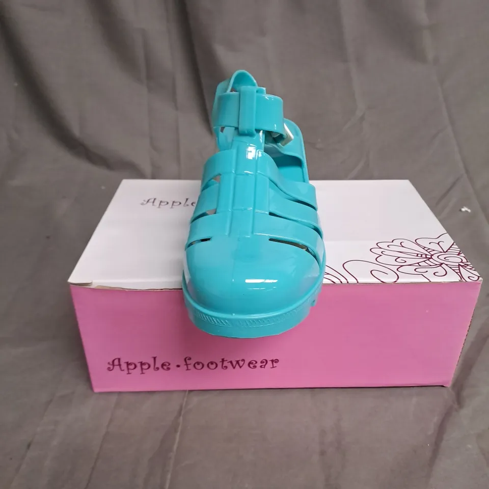 BOXED LOT OF 11 PAIRS OF APPLE FOOTWEAR LADIES SANDALS. VARIOUS SIZES