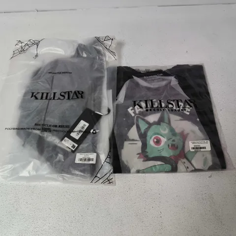 LOT OF APPROXIMATELY 60 BRAND NEW KILLSTAR CLOTHING ITEMS TO INCLUDE FANGSLEY CROP TOPS AND PRINCE OF BEAST BRIEFS - VARIOU SIZES