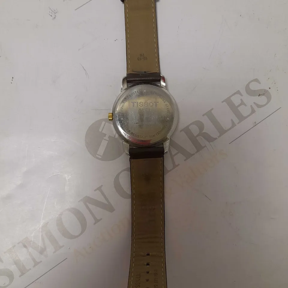 TISSOT 1853 T033410B WITH WHITE FACE AND BROWN LEATHER EFFECT STRAP