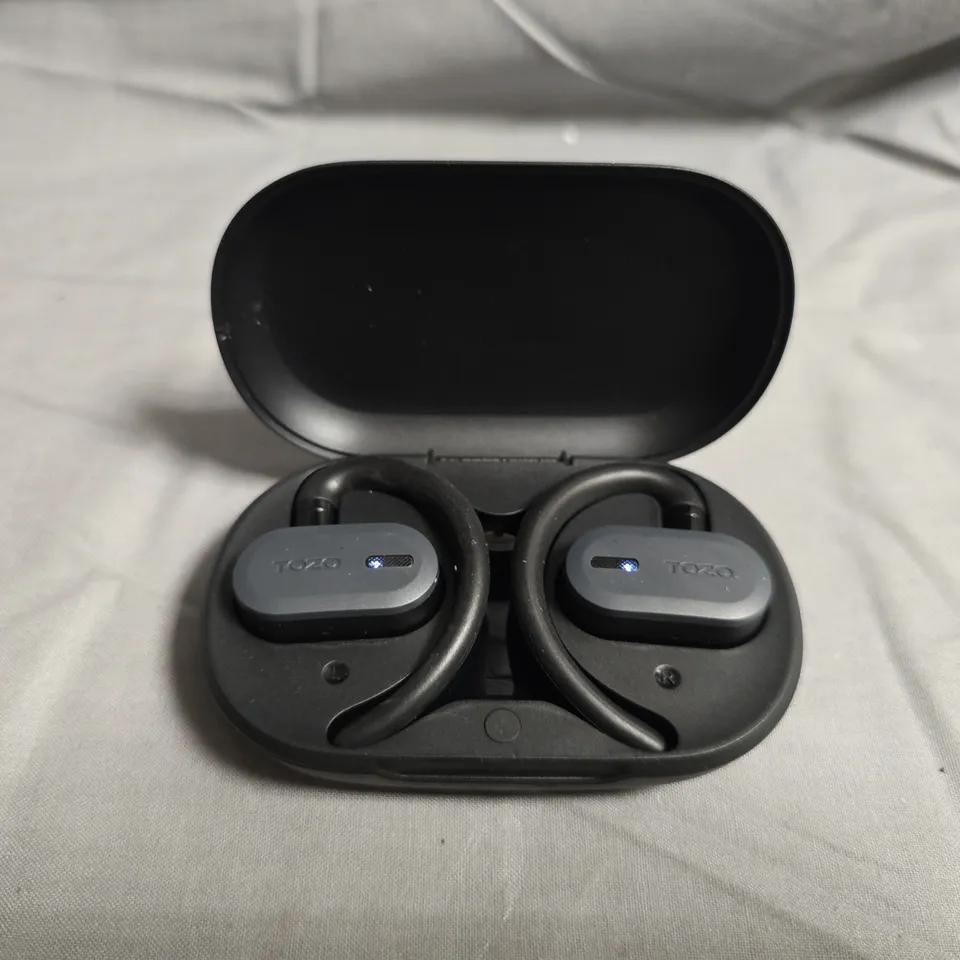 TOZO OPEN BUDS WIRELESS EARBUDS – BLACK/GRAY WITH CHARGING CASE