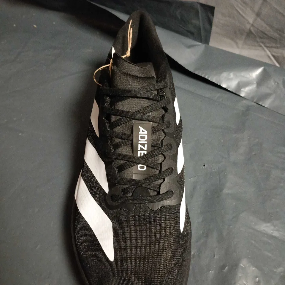 UNBOXED PAIR OF ADIDAS ADIZERO RUNNING SHOES – UK SIZE UNSPECIFIED