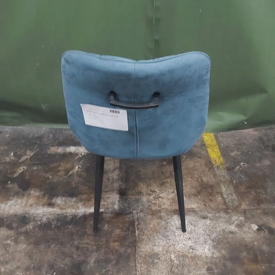 DESIGNER MORETTI UPHOLSTERED BLUE FABRIC DINING CHAIR 