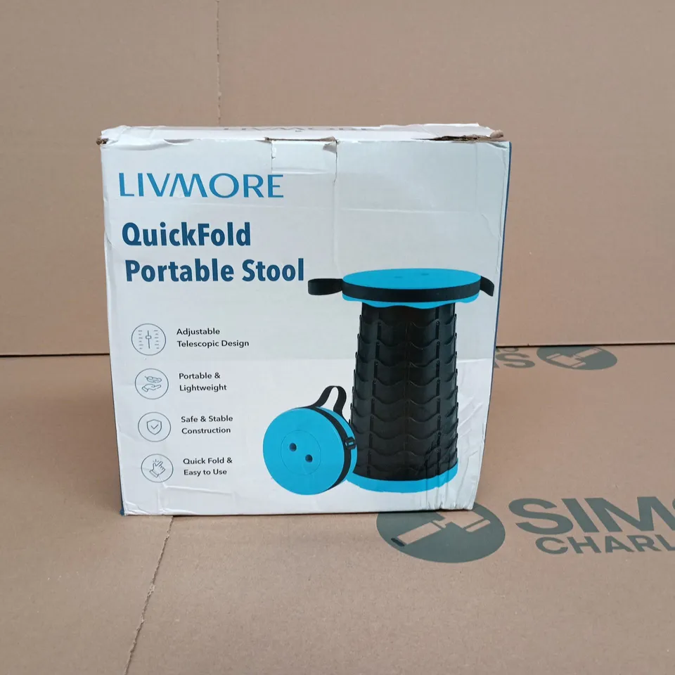LIVMORE QUICKFOLD PORTABLE STOOL BOXED