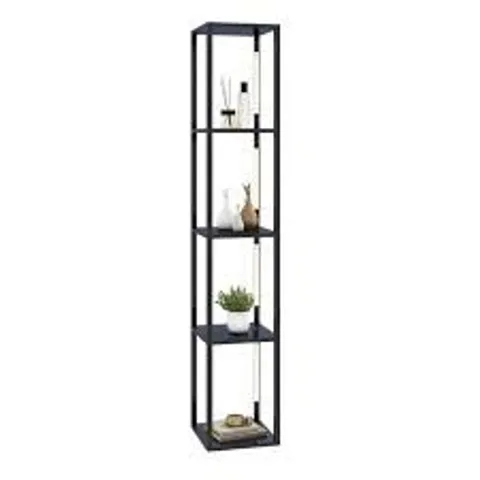 BOXED COSTWAY BLACK 4 SHELF WITH DIMMABLE LED BULB FLOOR LAMP