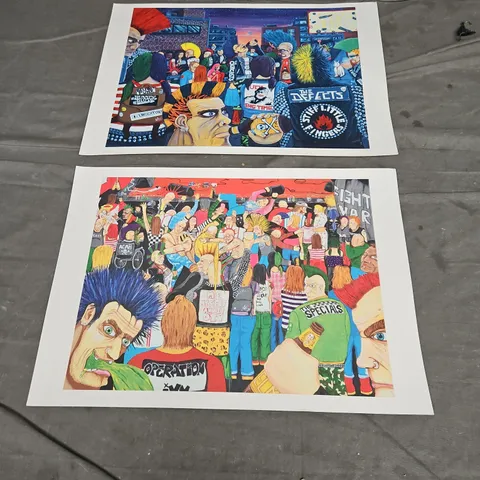 LOT OF 2 ASSORTED PUNK ART PRINTS