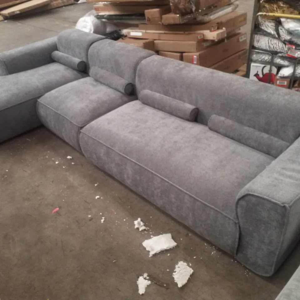 GREY FABRIC 4 SEATER CORNER SOFA 
