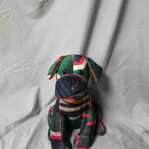 TARTAN DESIGN DOG DOOR STOP 