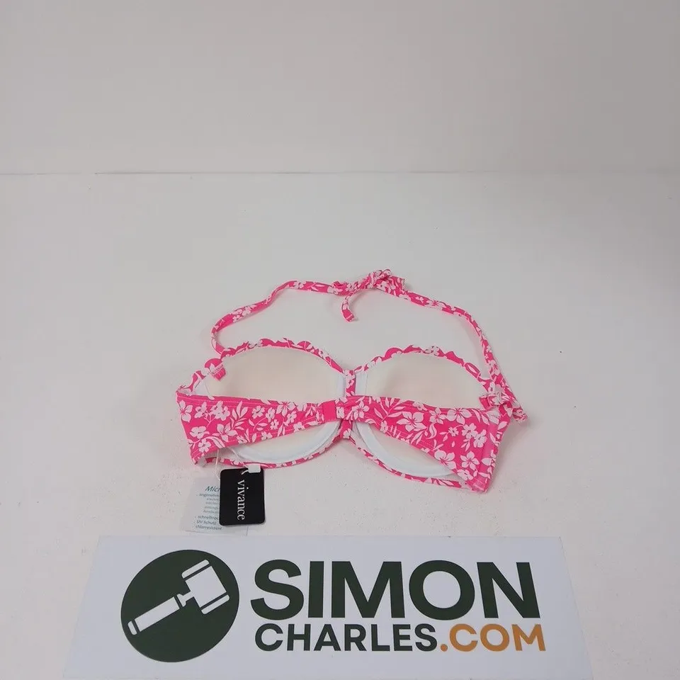 VIVANCE PINK FLORAL BIKINI TOP - SIZE 8C
